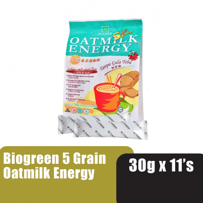 BIOGREEN 5 Grain Oatmilk Energy 30g X 11’S