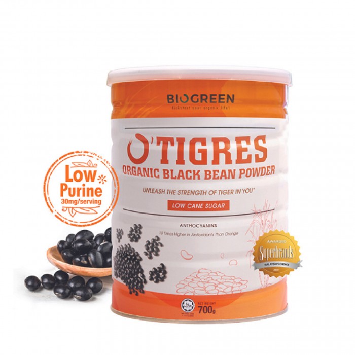 BIOGREEN O’Tigres Organic Black Bean Powder 700g – Low Cane Sugar