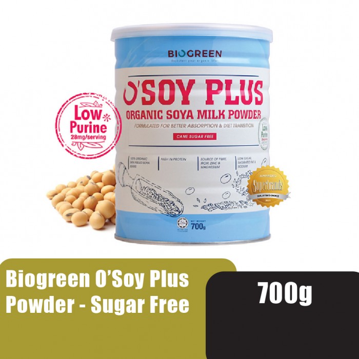 BIOGREEN O'Soy Plus Organic Soya Milk Powder 700g - Sugar Free