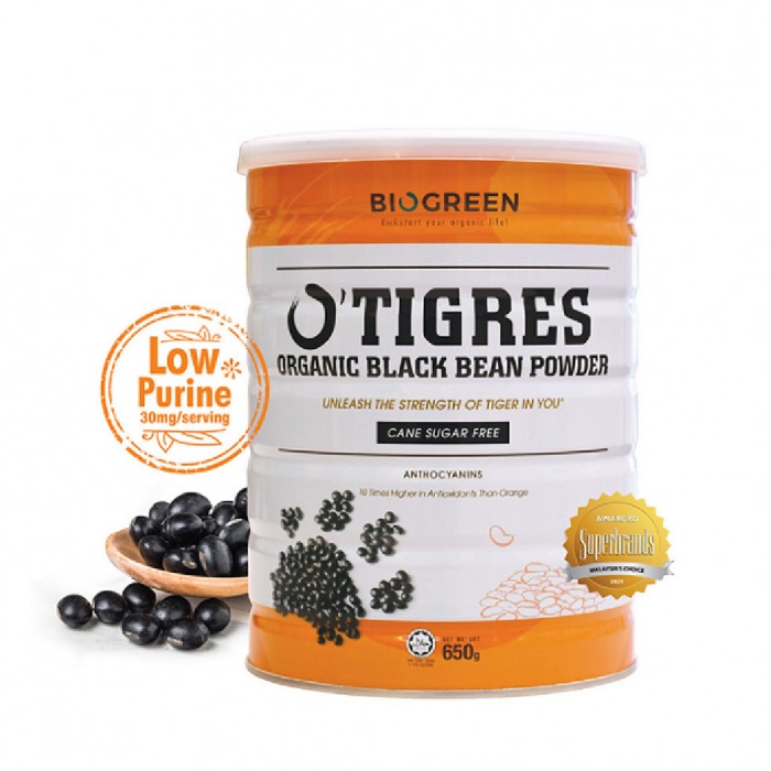 BIOGREEN O’Tigres Organic Black Bean Powder 650g – No Added Cane Sugar