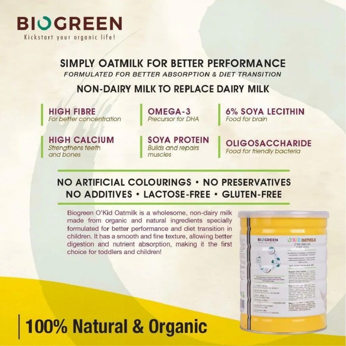 BIOGREEN O'Kid Oatmilk 850g