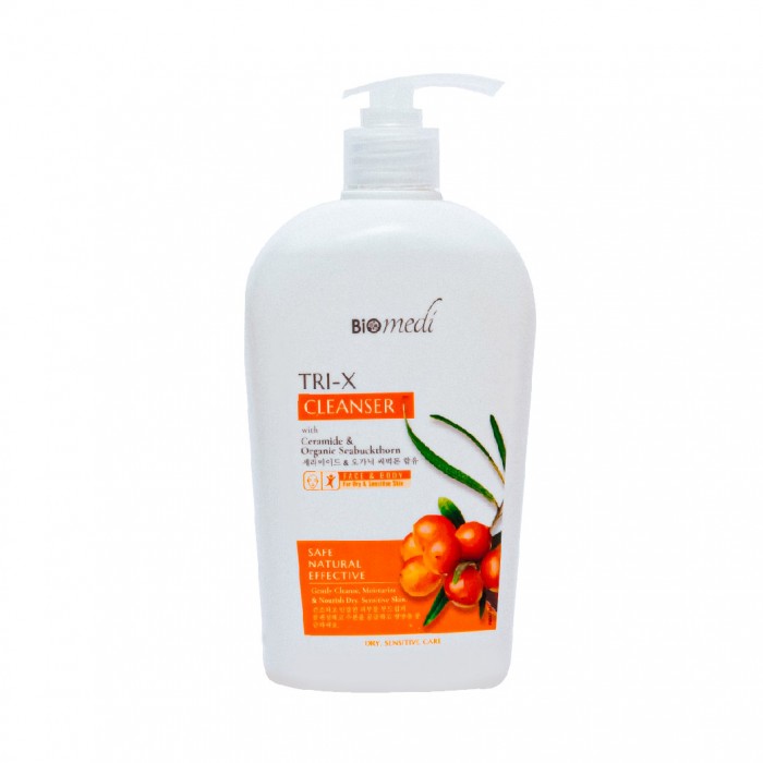 BIOMEDI Organic Seabuckthorn Tri-X Whitening Cleanser 500ml (Suitable For Dry And Eczema Skin)