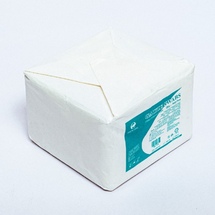 ESENTIAL Disposable Pure Cotton Gauze Swabs 100's 10cm x10cm -Plaster Gauze for wound dressing /非无菌纱布