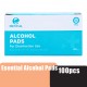 ESENTIAL Disposable Alcohol Pad/ Alcohol Swab 100's With isopropyl alcohol 70% 一次性酒精棉片