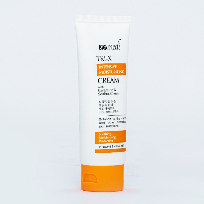 BIOMEDI Oragnic Seabuckthorn Tri-x Intensive Cream 100ml with Vitamin C (Suitable for dry skin,eczema and prevent acne)