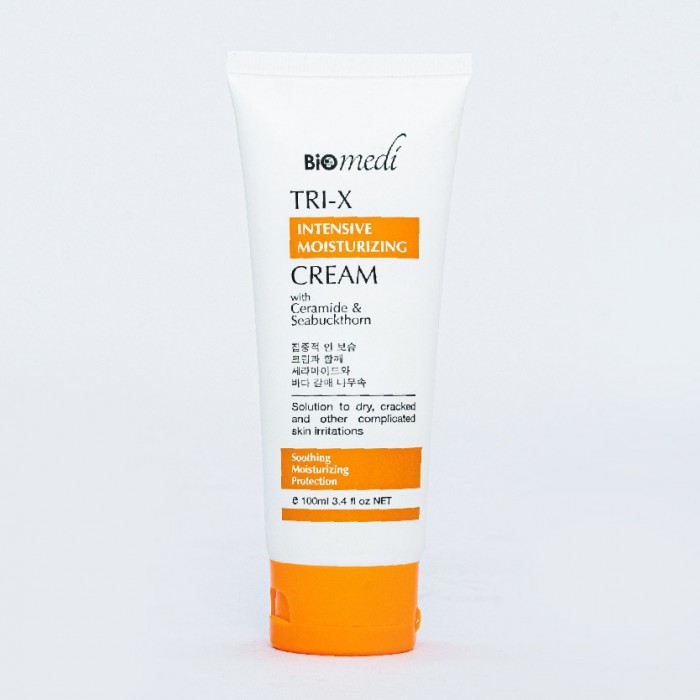 BIOMEDI Oragnic Seabuckthorn Tri-x Intensive Cream 100ml with Vitamin C (Suitable for dry skin,eczema and prevent acne)