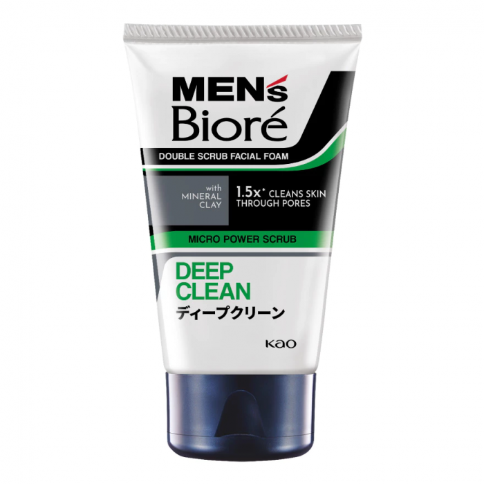 Biore Men's Facial Foam 50G - Double Scrub Deep Clean