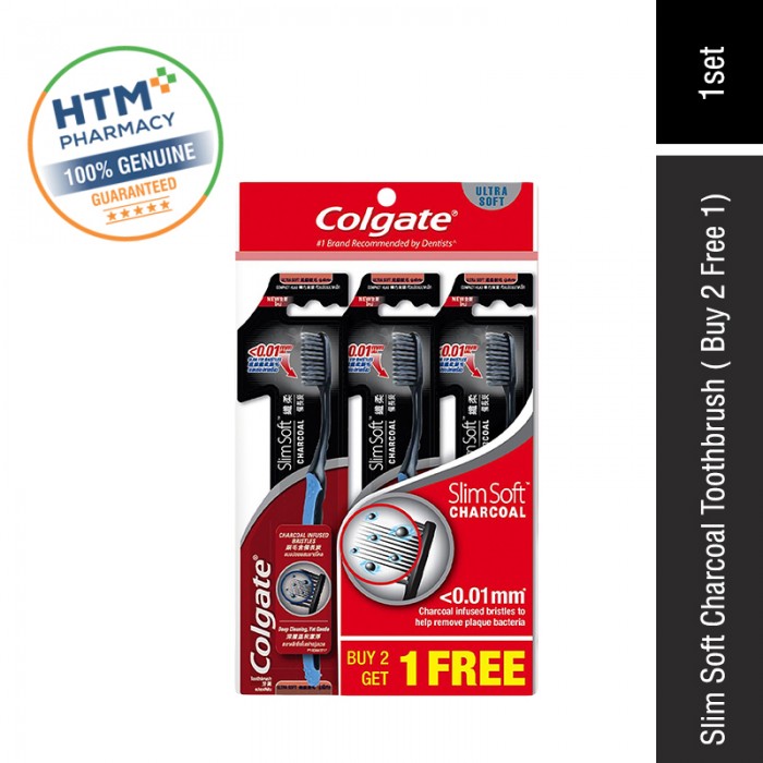 COLGATE SLIM SOFT CHARCOAL TOOTHBRUSH B2F1