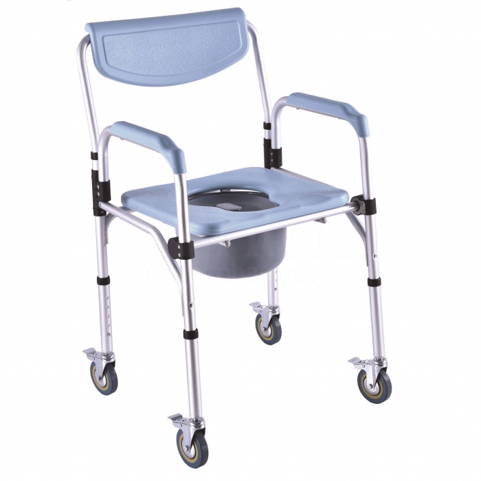 Aluminium Shower Commode 6KG - Capacity 100KG Foldable & Adjustable Height (MO608B-4")