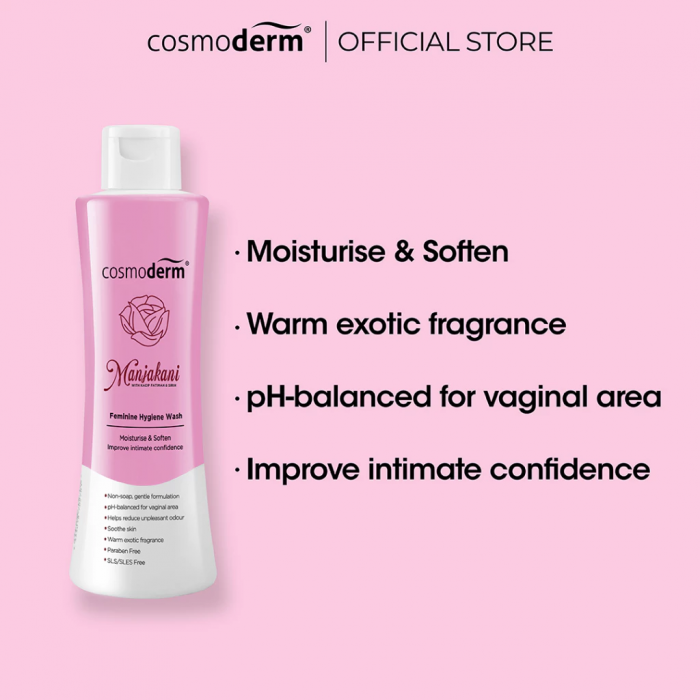 COSMODERM Manjakani Feminine Hygiene Wash 150ml for Feminine Wash