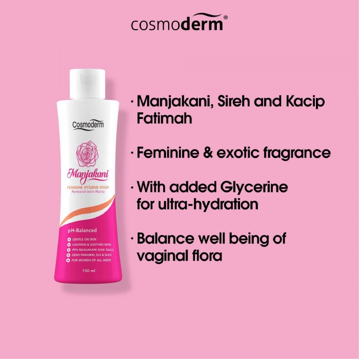 COSMODERM Manjakani Feminine Hygiene Wash 375ml for Feminine Wash