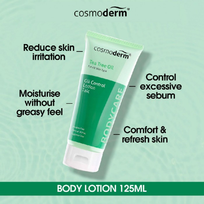 Cosmoderm Tea Tree Oil Lotion Talc 125ml - Oil Control