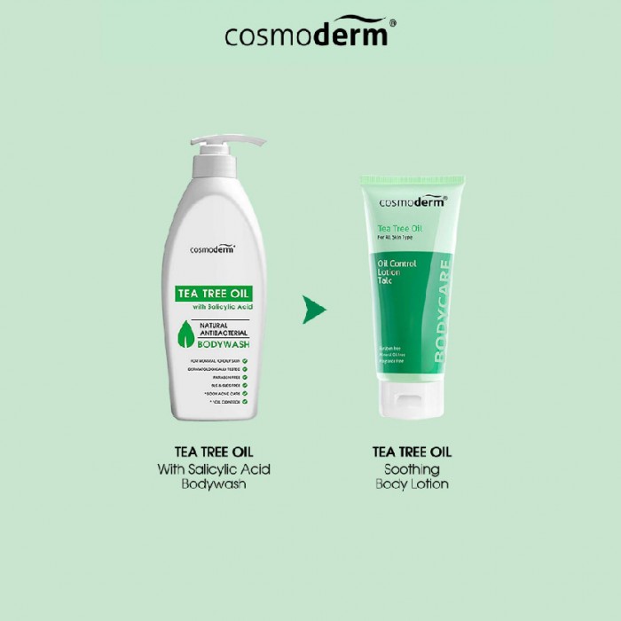 Cosmoderm Tea Tree Oil Lotion Talc 125ml - Oil Control