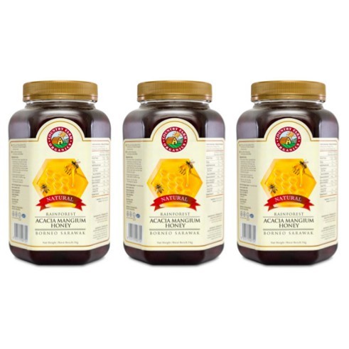 Country Farm Certified Organic Rainforest Acacia Honey 1KG x 3