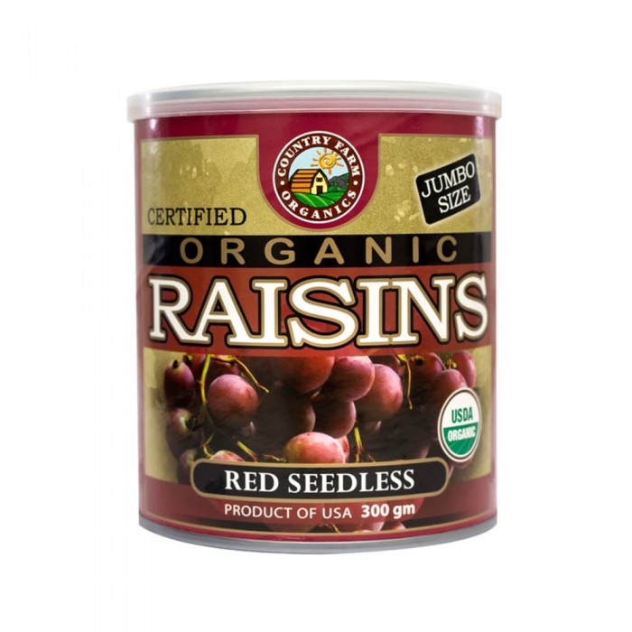 Country Farm Certified Organic Raisin Red Seedless 300G