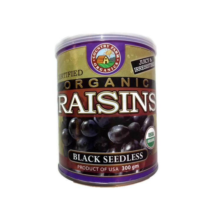 Country Farm Certified Organic Raisin Black Seedless 300G