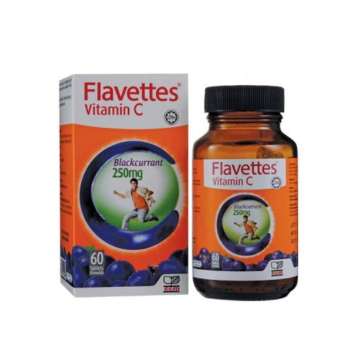 FLAVETTES VITAMIN C 250MG 60'S - BLACKCURRANT