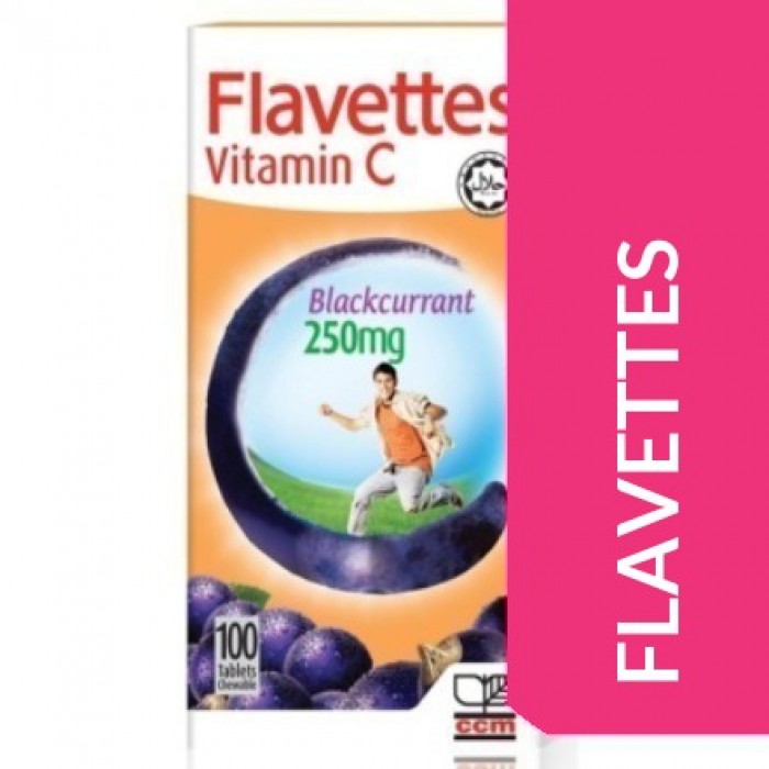 FLAVETTES VITAMIN C 250MG 100'S - BLACKCURRANT