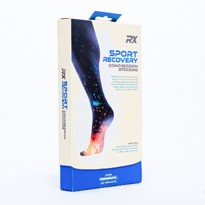 Rx Sport Recovery Compression Stocking Size (L) - Enhance Lactic Acid Removal & Blood Circulation