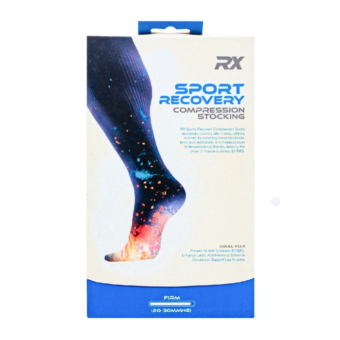 Rx Sport Recovery Compression Stocking Size (M) - Enhance Lactic Acid Removal & Blood Circulation