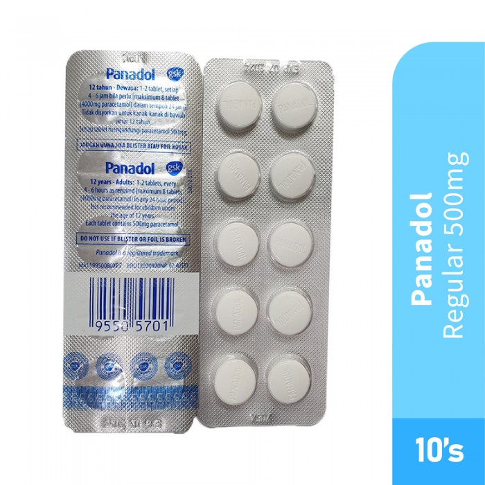 PANADOL Regular 10 's for Sakit Kepala, Ubat Migrain, Ubat Sakit Tekak, Ubat Sakit Gigi, Ubat Demam, Panadol Biasa