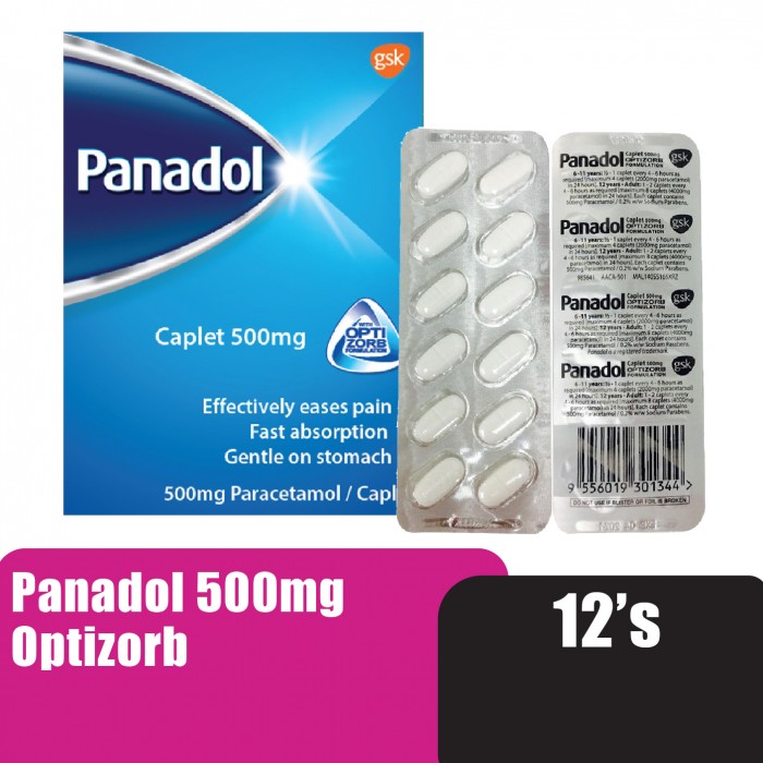 Panadol Optizorb, GSK Panadol 500mg Paracetamol for Fever & Painkiller (止痛药 / 发烧) - 12's