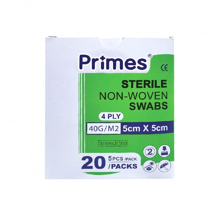 PRIMES Non-Woven Gauze Swab 40G/M2 5cm x 5cm 100's (Unigloves)