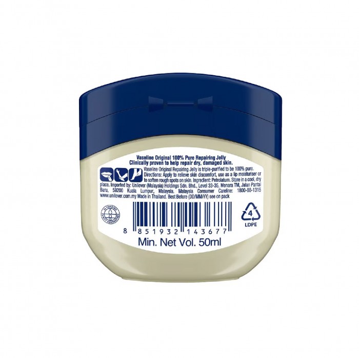 VASELINE Original 100% Pure Repairing Petroleum Jelly 50g - Moisturizer For Crack / Dry Skin 凡士林 修复肌肤凝胶 