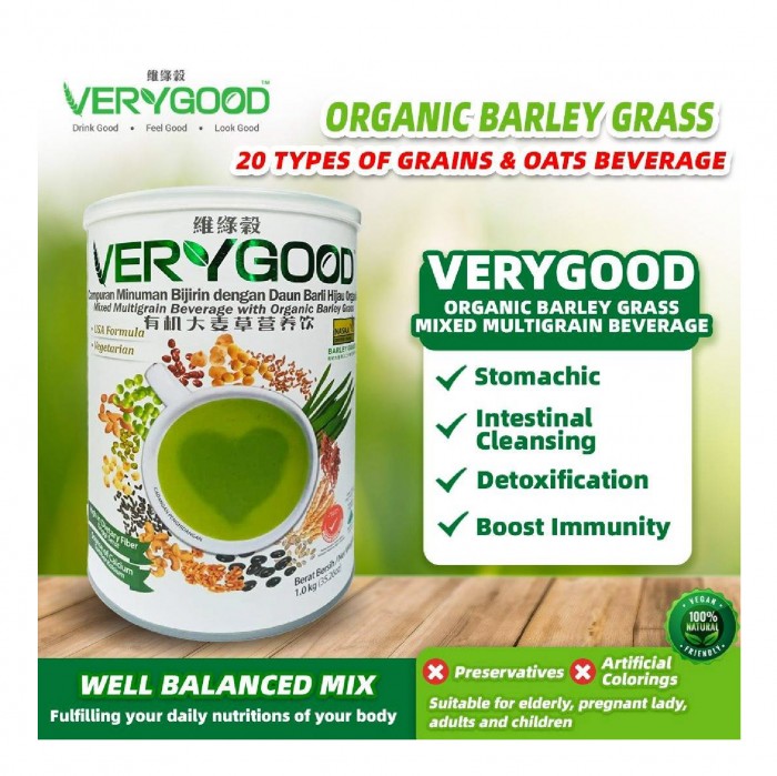 VERYGOOD Natural Grain 1kg Multigrain Drink with Organic Barley Grass, Bijirin, 谷粮, 代餐谷粮