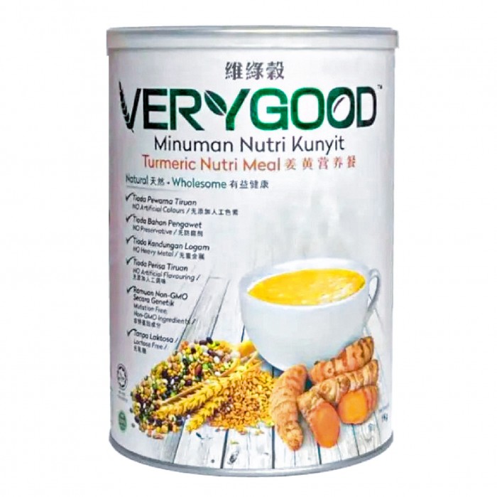 VERYGOOD Turmeric Nutri Meal 1kg with Natural Curcumin, Kunyit, Organic Meal Replacement, 姜黄