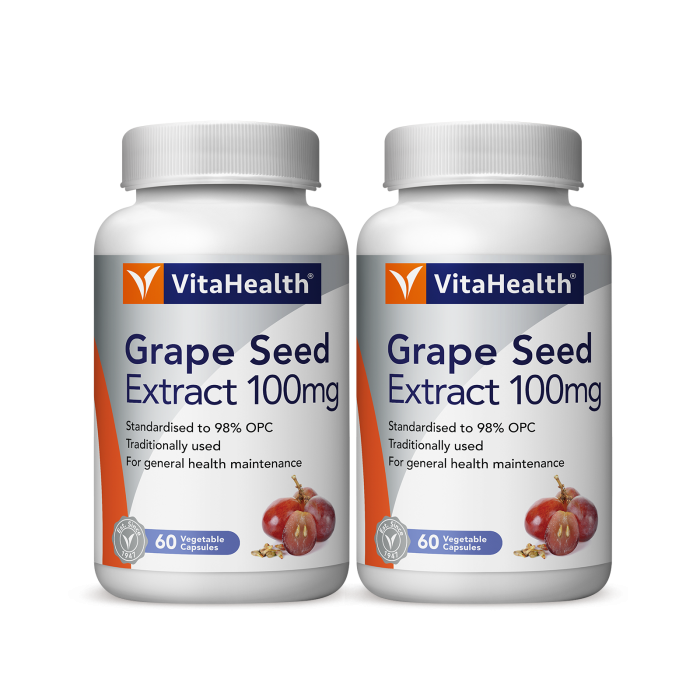 Vitahealth Grape Seed Extract 100MG 2 x 60'S