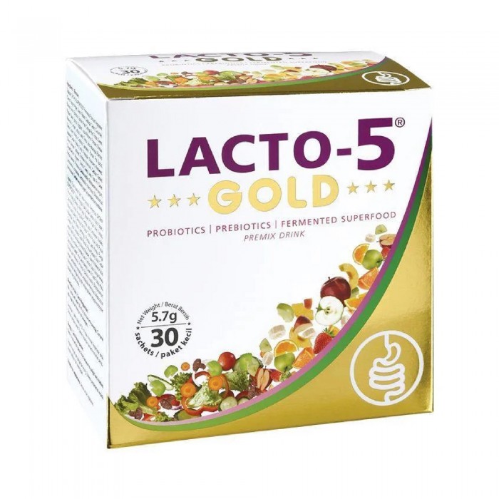 THC Lacto-5 Gold 30's for Detox, Digestion & Gut Health with Probiotic, Prebiotic, Probiotic Supplement, 益生菌