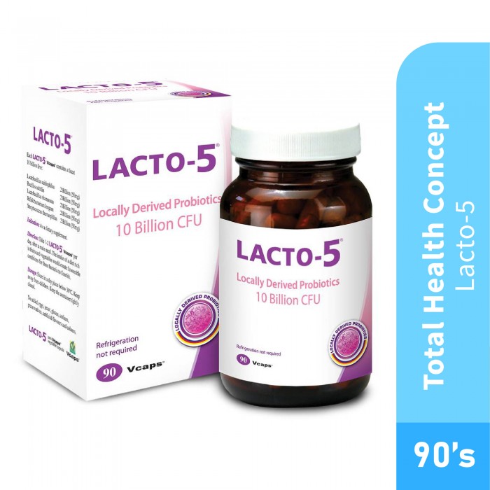 THC Lacto-5 90's for Digestion & Gut Health with Probiotic, Lactobacillus Rhamnosus, Good Bacteria, Probiotic Supplement