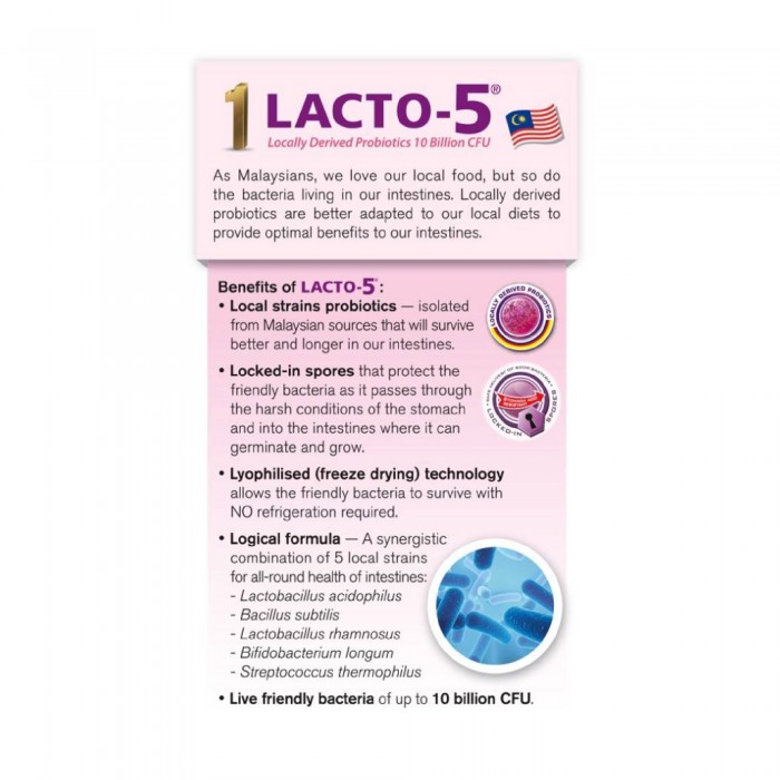 THC Lacto-5 90's for Digestion & Gut Health with Probiotic, Lactobacillus Rhamnosus, Good Bacteria, Probiotic Supplement