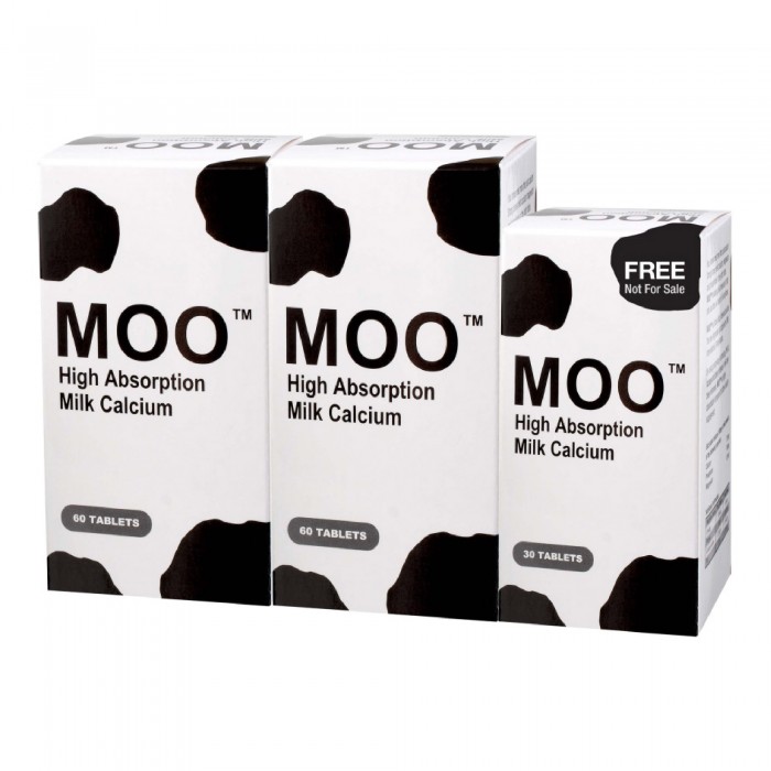 THC Moo Milk Calcium Plus With Vitamin D 60's X2 + 30's for Bone, Ubat Tulang, 钙 - Total Health Concept