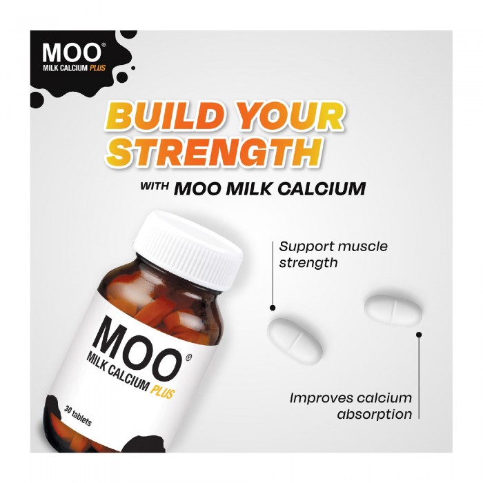 THC Moo Milk Calcium Plus With Vitamin D 60's X2 + 30's for Bone, Ubat Tulang, 钙 - Total Health Concept