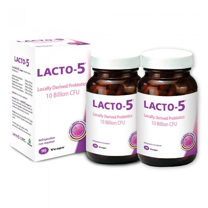 THC Lacto-5 90's X 2 for Digestion & Gut Health with Probiotic, Lactobacillus Rhamnosus, Good Bacteria