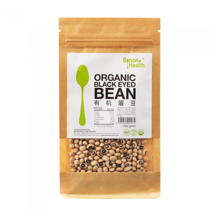 SPOON HEALTH Organic Black Eyed Bean 250g-Bean, Organic, Kacang