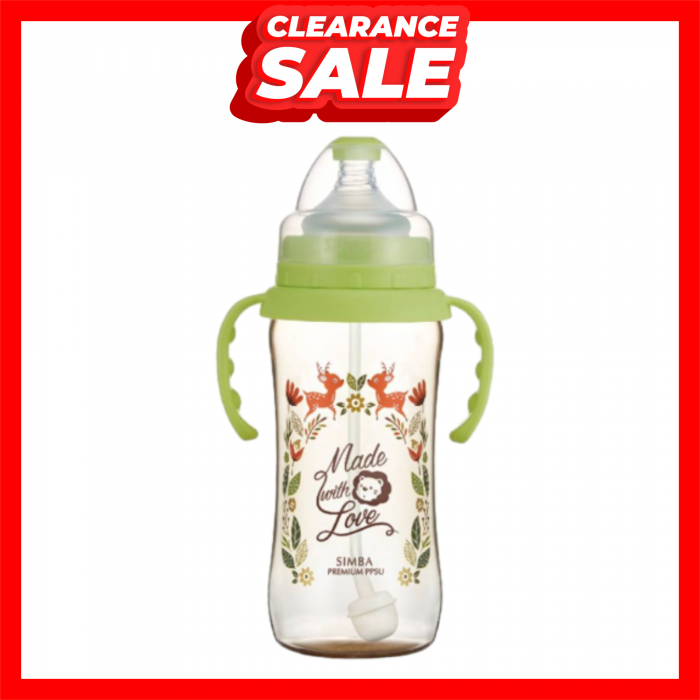 [CLEARANCE] SIMBA PPSU Wide Neck Green Feeding Bottle Handle 360ml- Bottle Feeding , Baby Feeding ,奶瓶 [Box Minor Damage]
