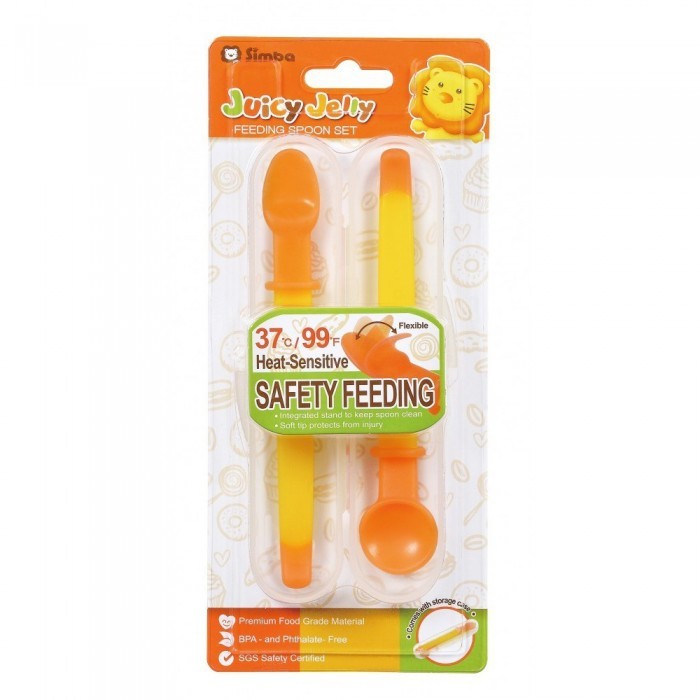 SIMBA Juicy Jelly Feeding Spoon Set Orange -Feeding Set Baby , Baby Feeding , Feeding Spoon Baby