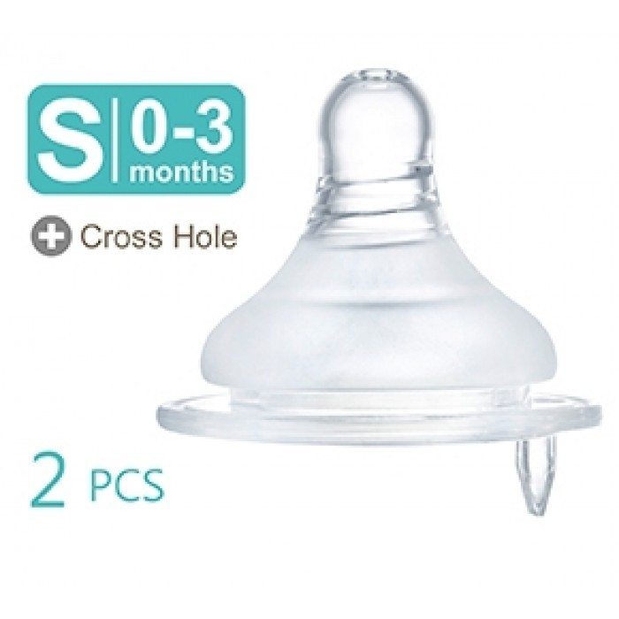 SIMBA MOTHER'S TOUCH WIDE NECK CROSS HOLE ANTI-COLIC NIPPLE S-2PCS (P6351)