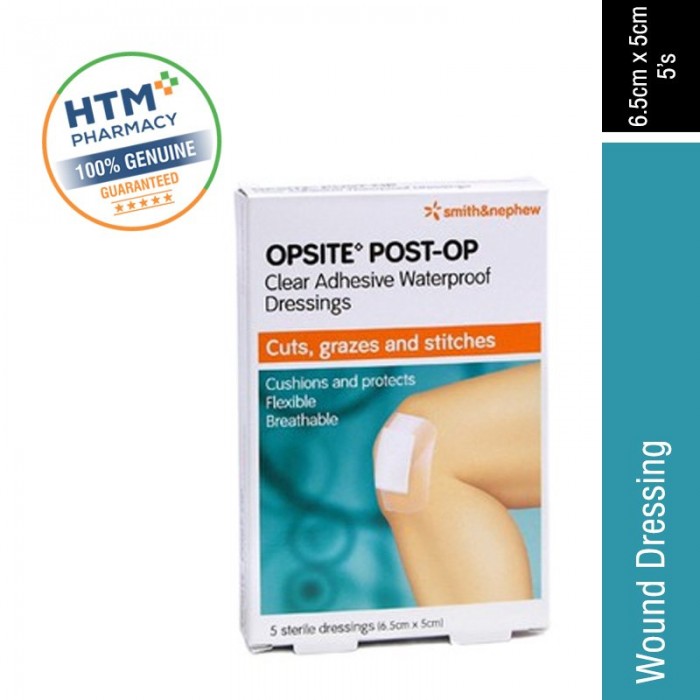 Smith & Nephew Opsite Waterproof Wound Dressing 6.5CM x 5CM  5'S