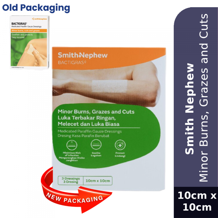 Smith & Nephew Bactigras 10CM x 10CM  3'S