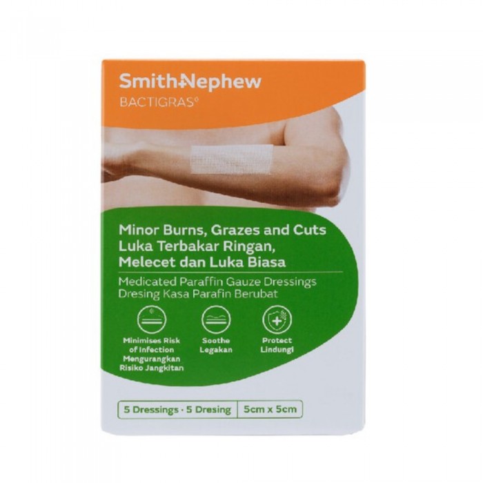 SMITH & NEPHEW Bactigras 5cm x 5cm 5'S