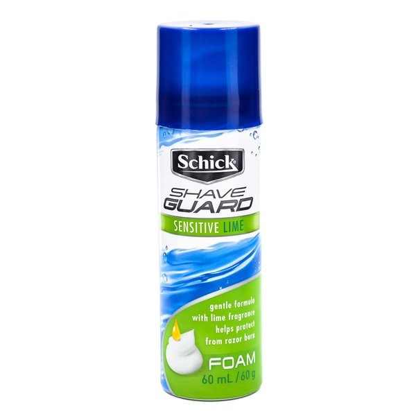 SCHICK SHAVE GUARD SENSITIVE LIME FOAM 60ML (FOAM-L60)