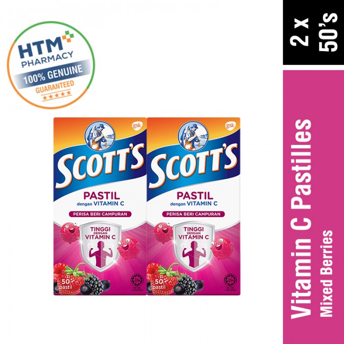 Scott's Vitamin C Pastilles 50's x 2 - Mixed Berries