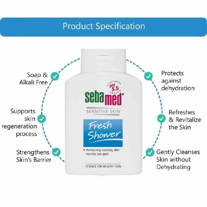 SEBAMED Fresh Shower 200ml Body Wash with Allantoin, Sabun Mandi, Sabun Badan for Athlete, 沐浴露