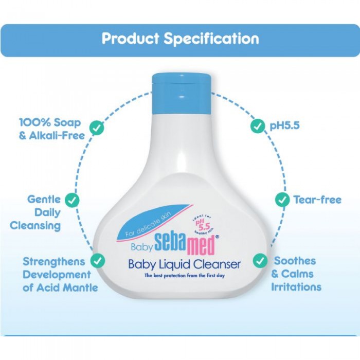 SEBAMED Baby Liquid Cleanser 500ml + 100ml for Sabun Baby, Sebamed Body Wash, Sabun Mandi, Sabun Badan