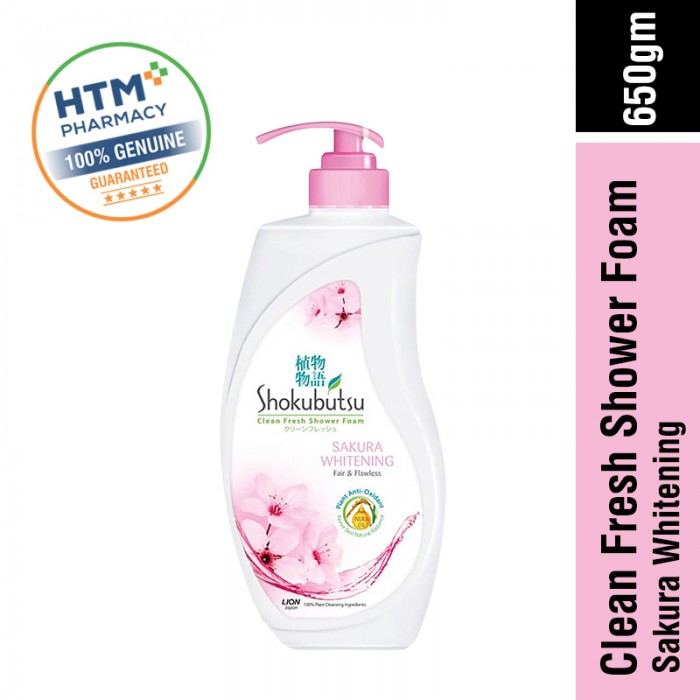 Shokubutsu Shower Foam 650G - Sakura Whitening