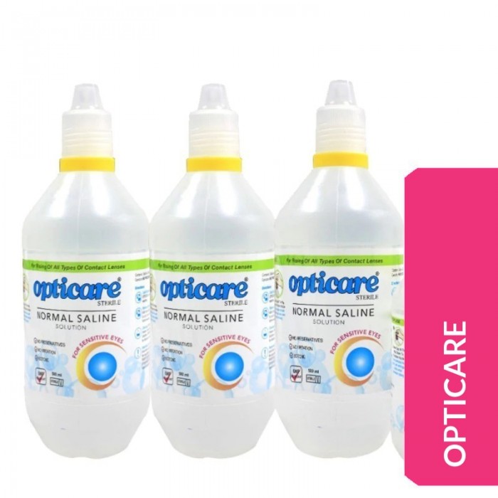 OPTICARE STERILE NORMAL SALINE 3 x 500ML + 120ML